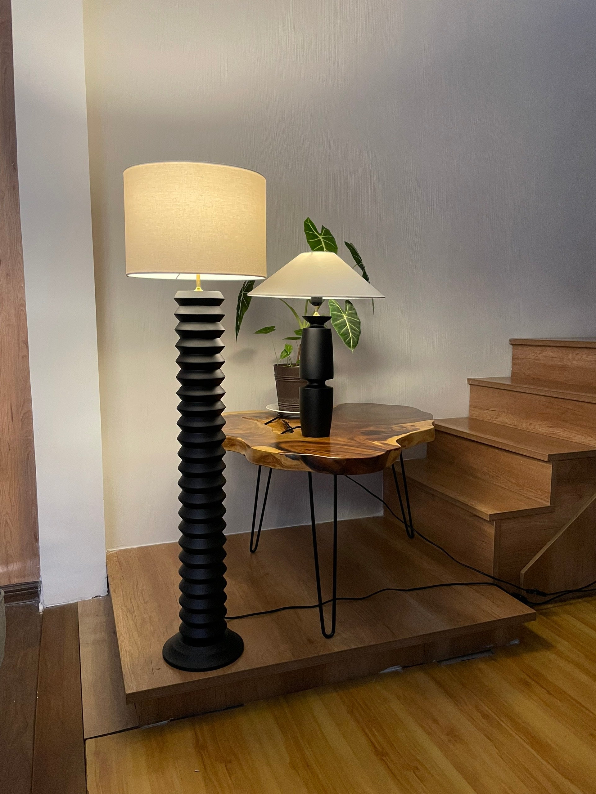 Medium Textured Wood Floor Lamp