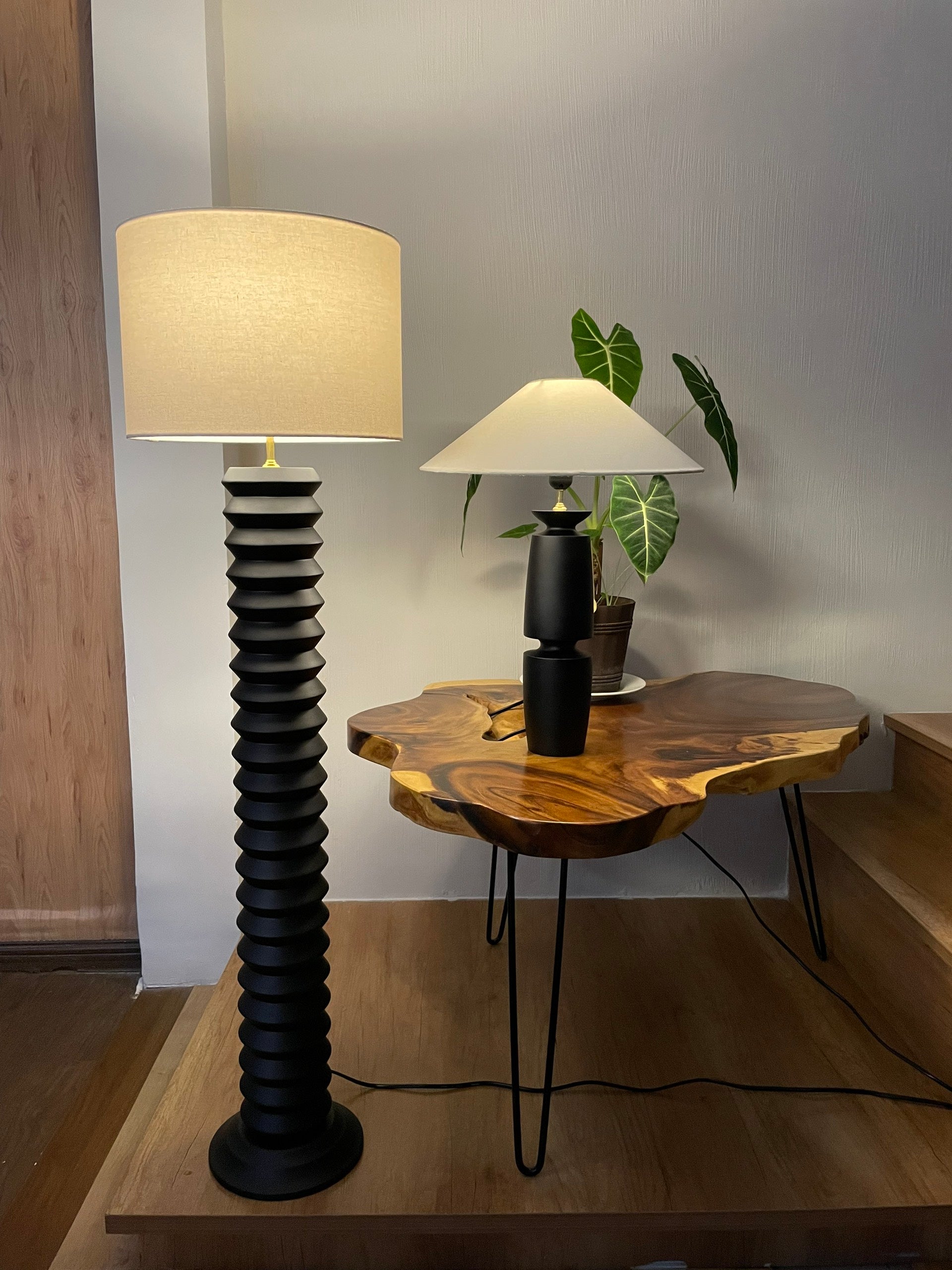 Medium Textured Wood Floor Lamp