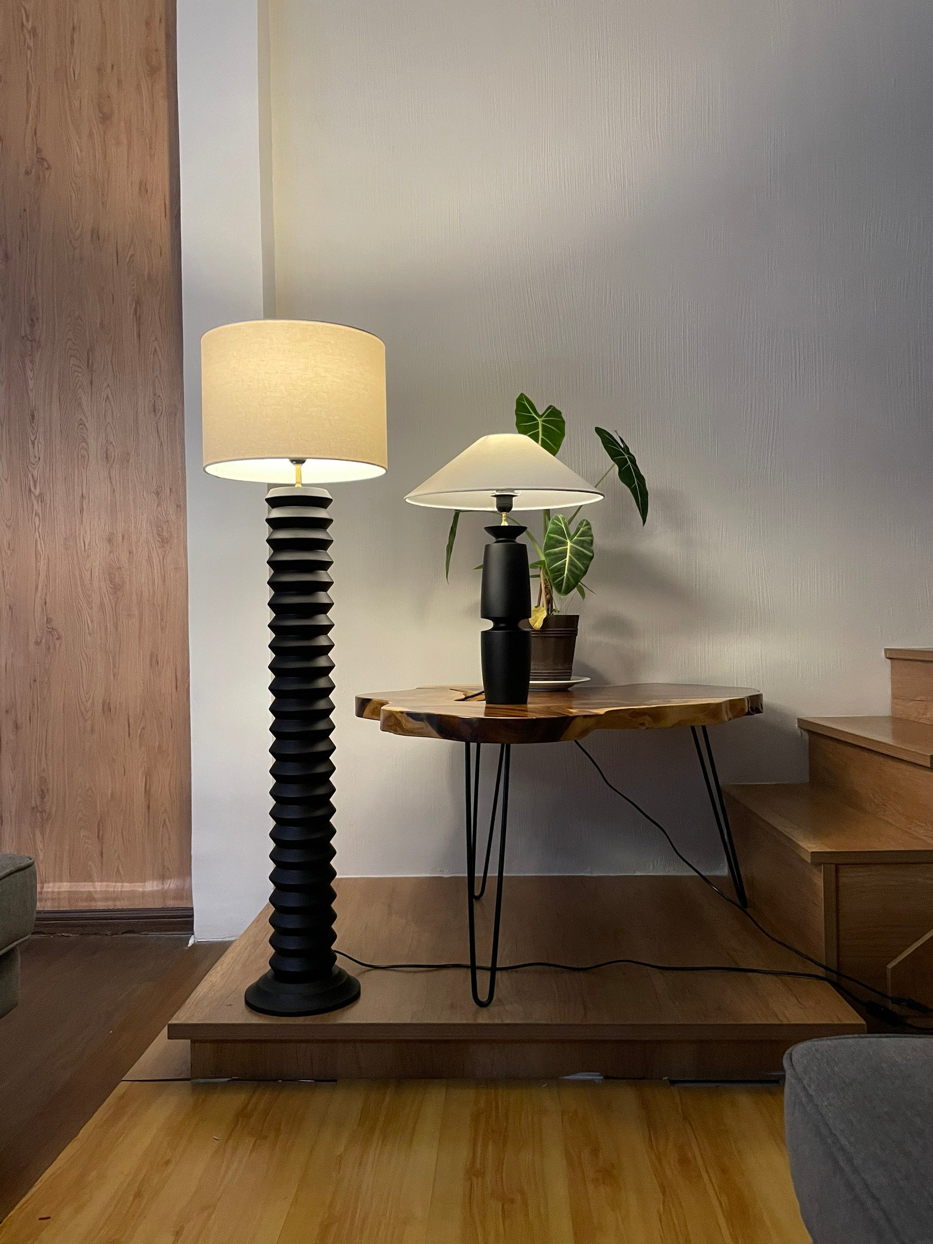 Medium Textured Wood Floor Lamp