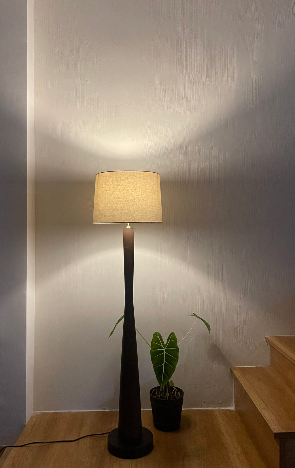 Compact Tall Wood Floor Lamp