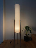 Compact Organic Wood Floor Lamp