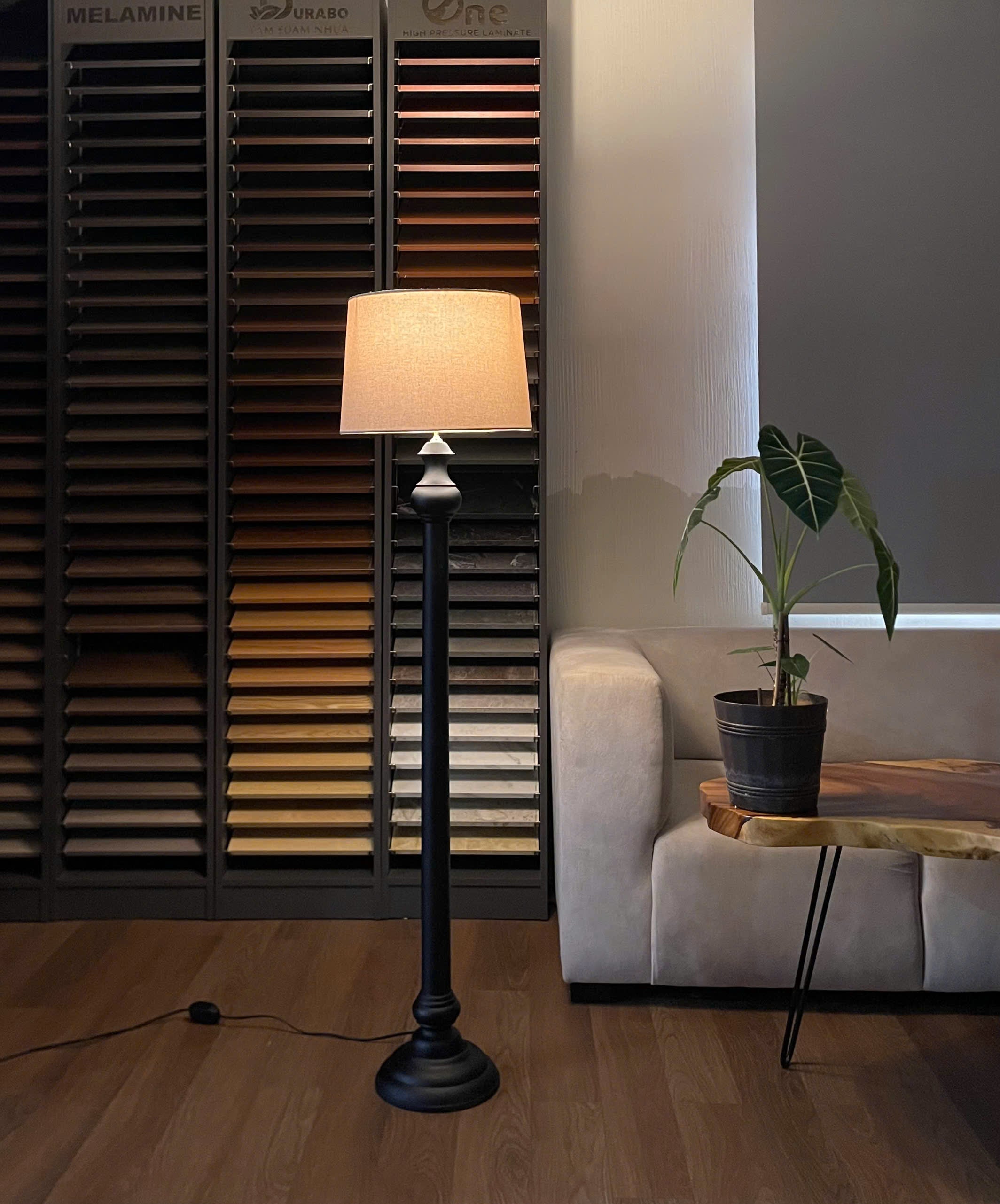 Compact Modern Wood Floor Lamp
