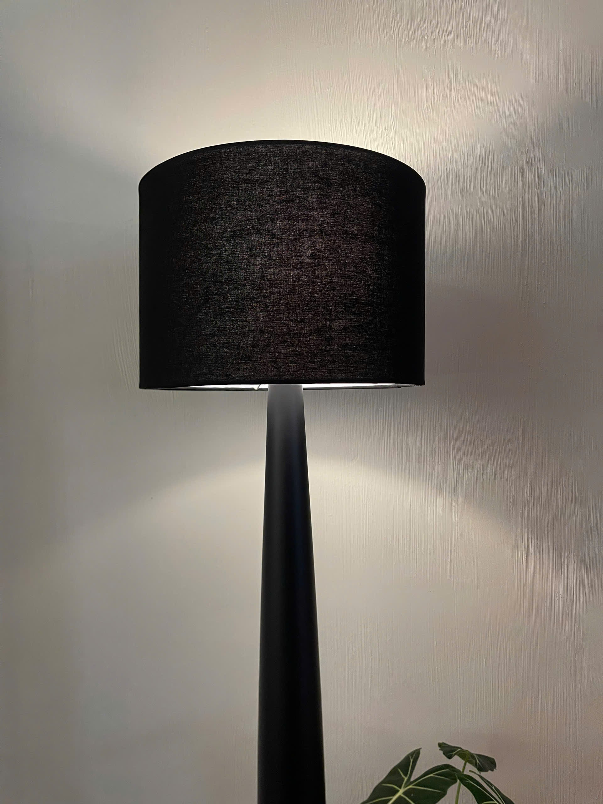 Compact Pedestal Wood Floor Lamp