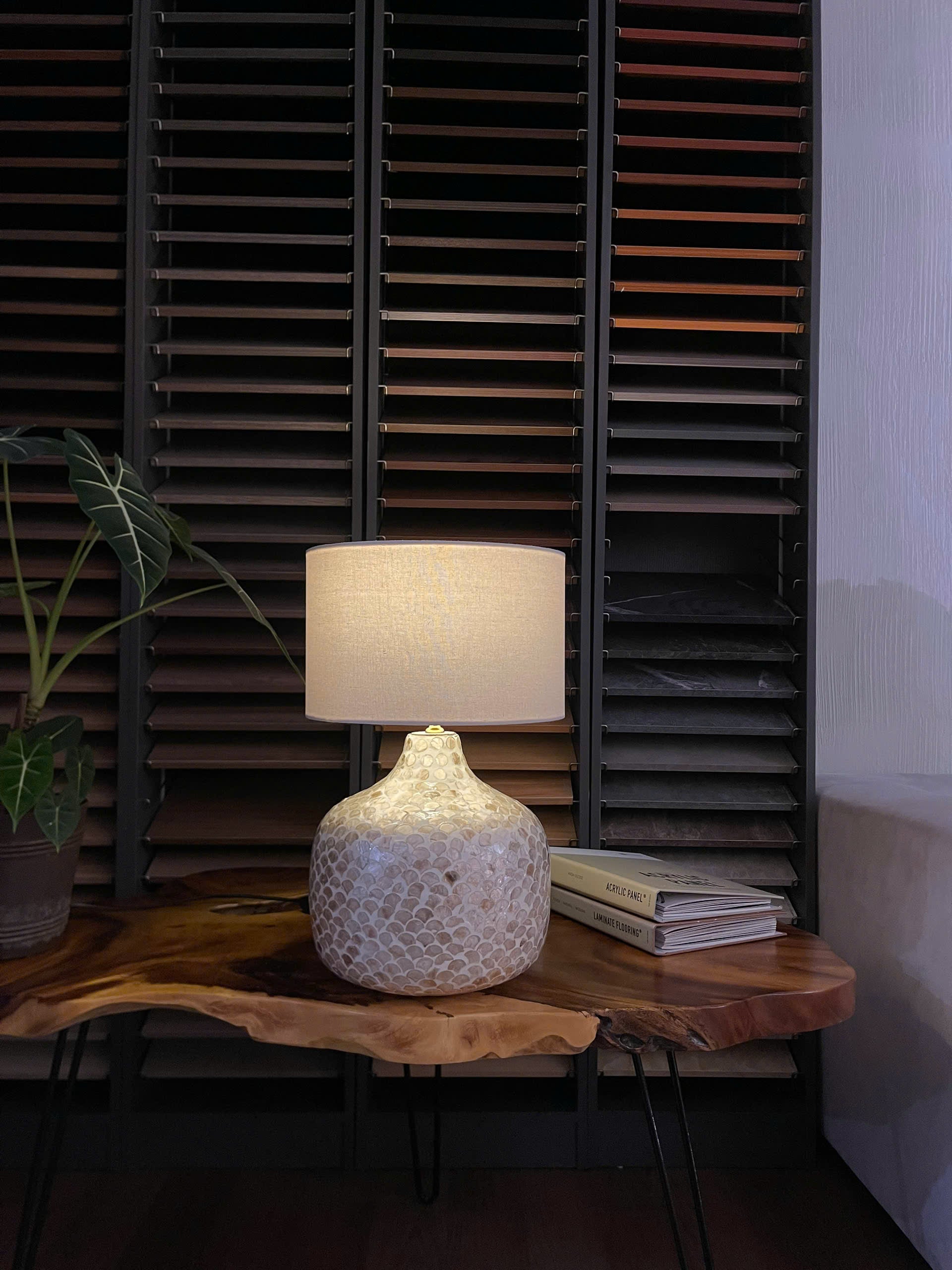 Medium Contemporary Mother-of-pearl Table Lamp