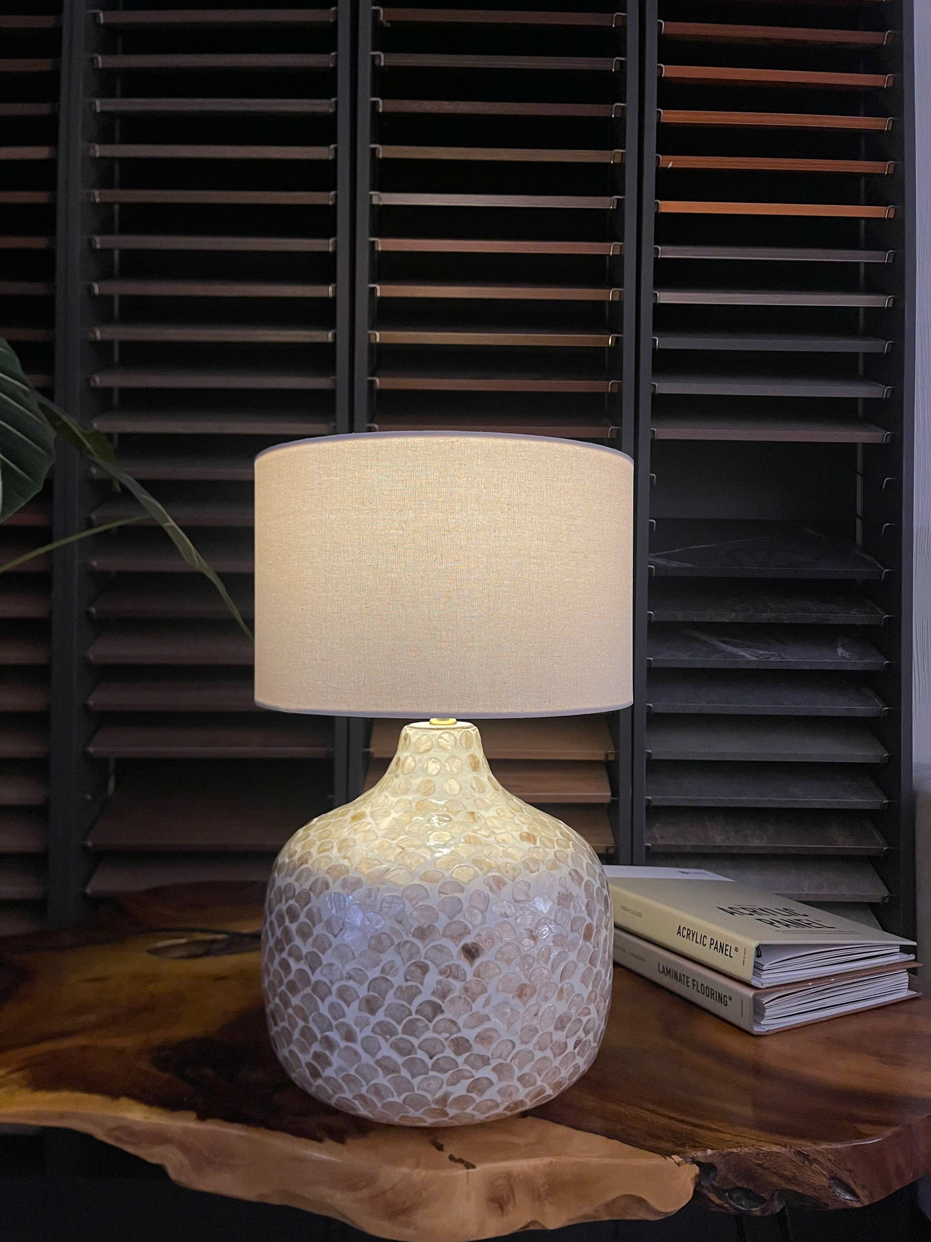 Medium Contemporary Mother-of-pearl Table Lamp